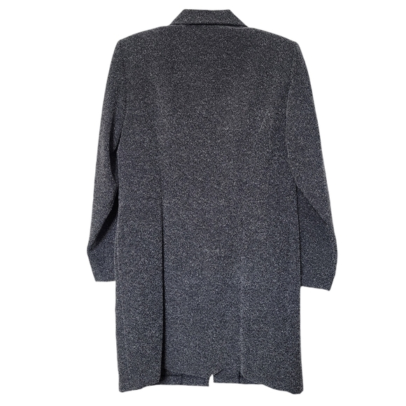 Giorgio Fiorlini Black Speckled Long Duster Coat And Short Sleeve Dress  13/14 - Picture 5 of 11